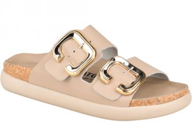 Παντόφλες γυναικείες | Δερμάτινες | VESNA | 880461 | Μπεζ - Υφαντίδης - 